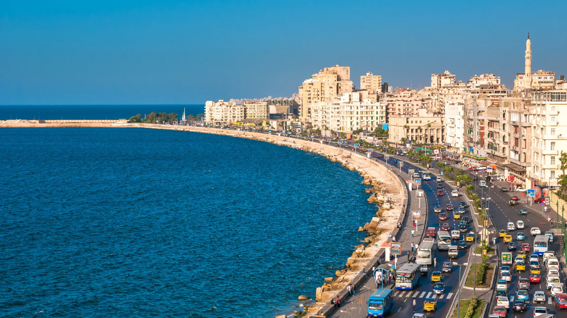 Küstenpromenade Corniche in Alexandria