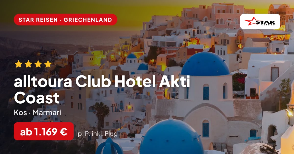 alltoura Club Hotel Akti Coast – Kos ab 1.169 € p. P.
