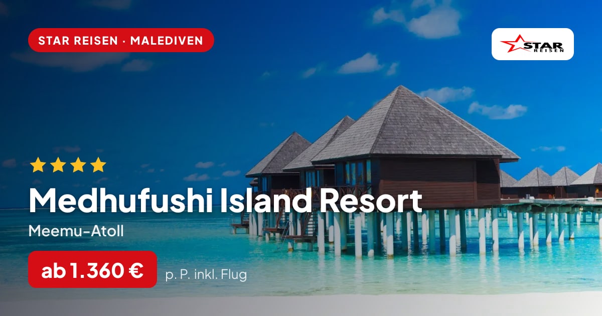Medhufushi Island Resort – Meemu-Atoll ab 1.360 € p. P.
